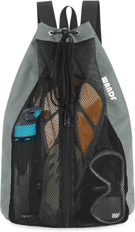 Swim Bag Mesh Drawstring Backpack Beach Bag for Swimming, Gym, and Workout Gear
